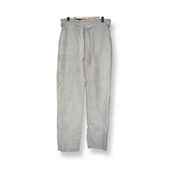 Shein Pants Soft Light Suede-like Size US XL With Waist Tie Light Grey Gray. - Picture 1 of 10